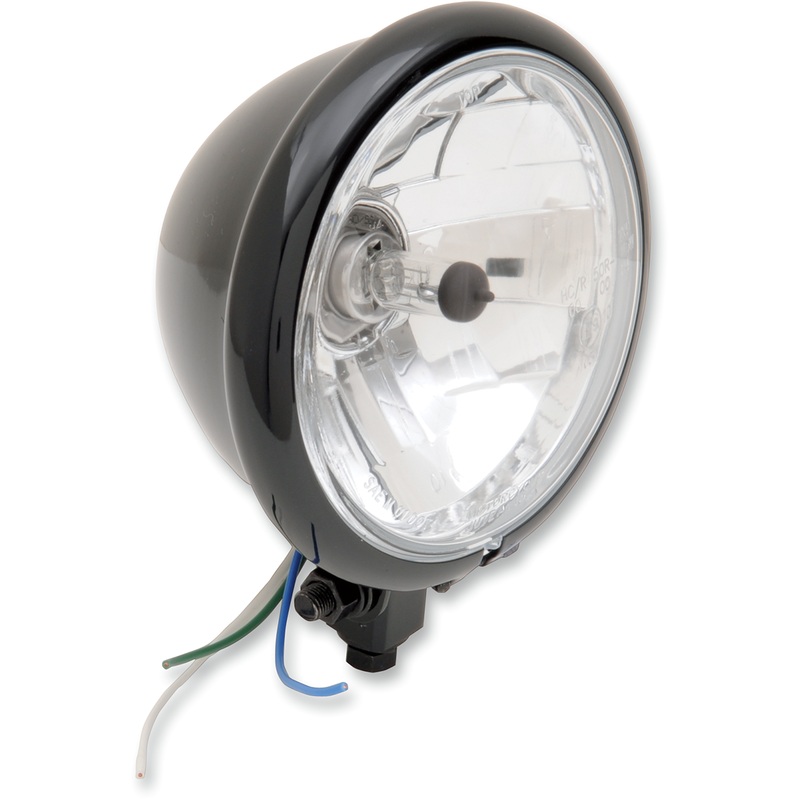 DRAG SPECIALTIES Bottom Mount Springer Headlight – 5-3/4 – Black 5-3/4 Diamond-Style Bottom-Mount Headlight Assemblies for Springer