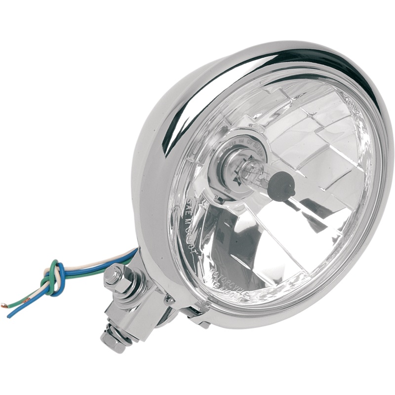 DRAG SPECIALTIES Bottom Mount Springer Headlight – 5-3/4 – Chrome 5-3/4 Diamond-Style Bottom-Mount Headlight Assemblies for Springer