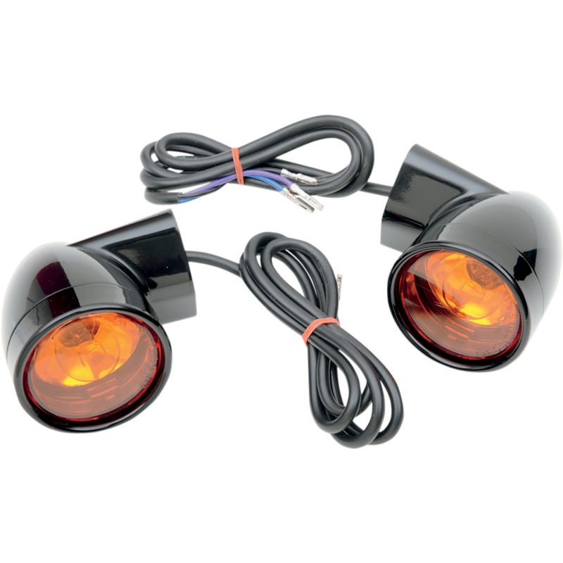DRAG SPECIALTIES Bullet Turn Signal Lights FLT – Black Bullet-Style Turn Signals