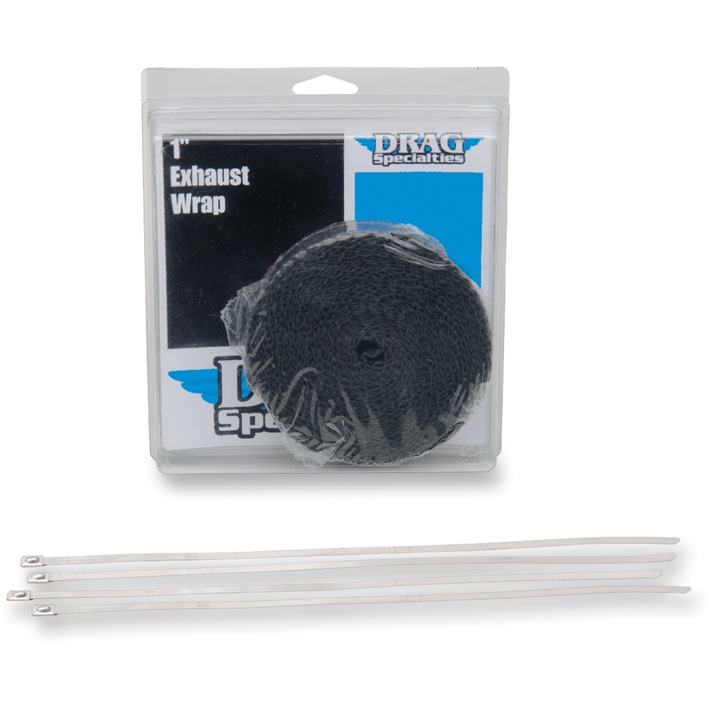 DRAG SPECIALTIES Exhaust Wrap with Tie – Black – 1×25′ Exhaust Heat Wrap Kit