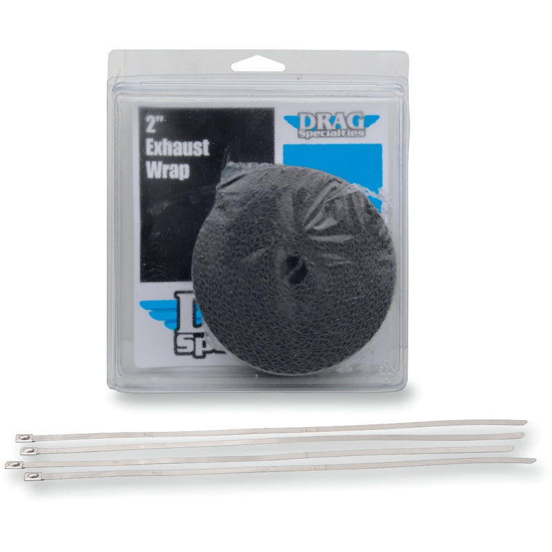 DRAG SPECIALTIES Exhaust Wrap with Tie – Black – 2×25′ Exhaust Heat Wrap Kit