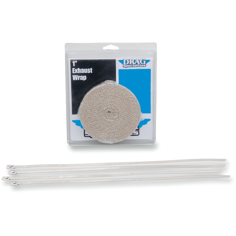 DRAG SPECIALTIES Exhaust Wrap with Tie – Tan – 1×25′ Exhaust Heat Wrap Kit