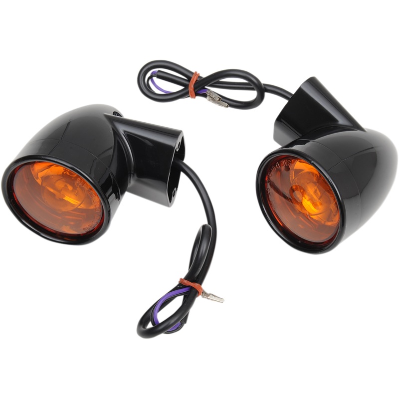 DRAG SPECIALTIES Rear Bullet Turn Signal Lights FLT – Black Bullet-Style Turn Signals