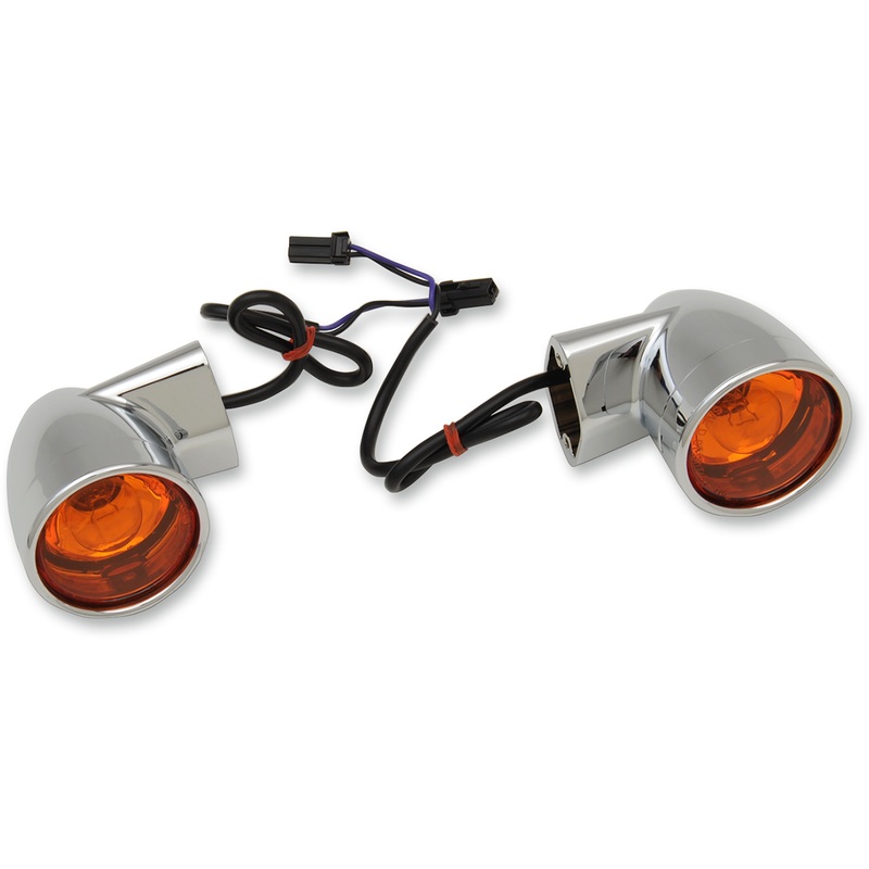 DRAG SPECIALTIES Rear Bullet Turn Signal Lights FLT – Chrome Bullet-Style Turn Signals