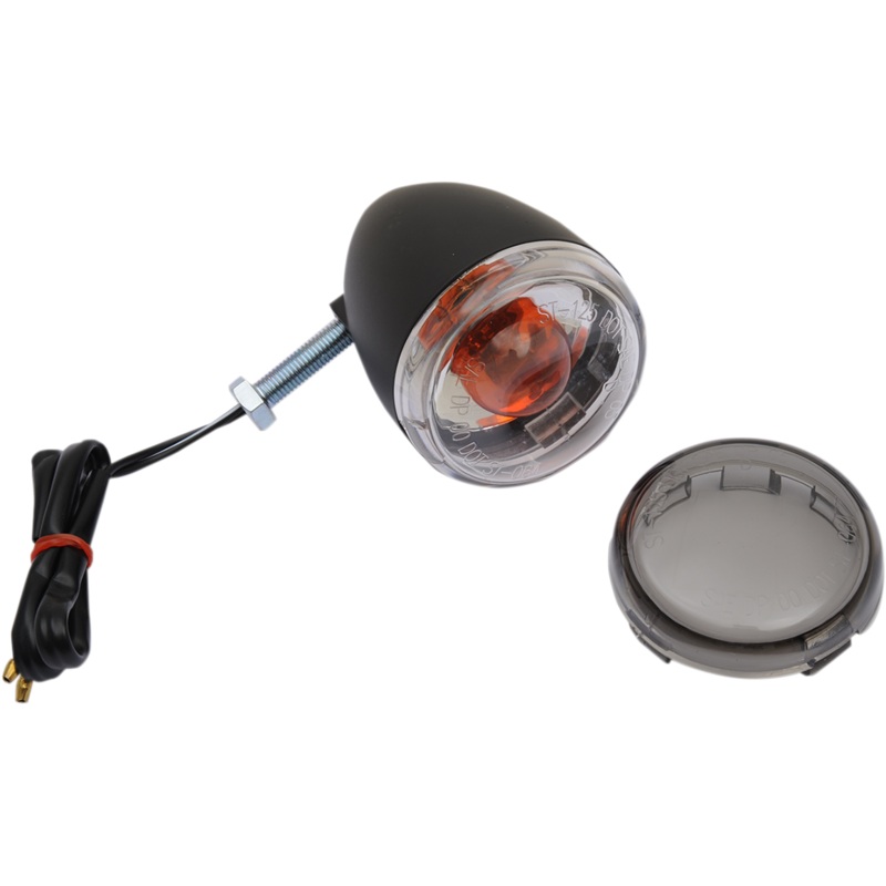 DRAG SPECIALTIES Rear Turn Signal 1156 – Black/Smoke Lens Universal Turn Signal