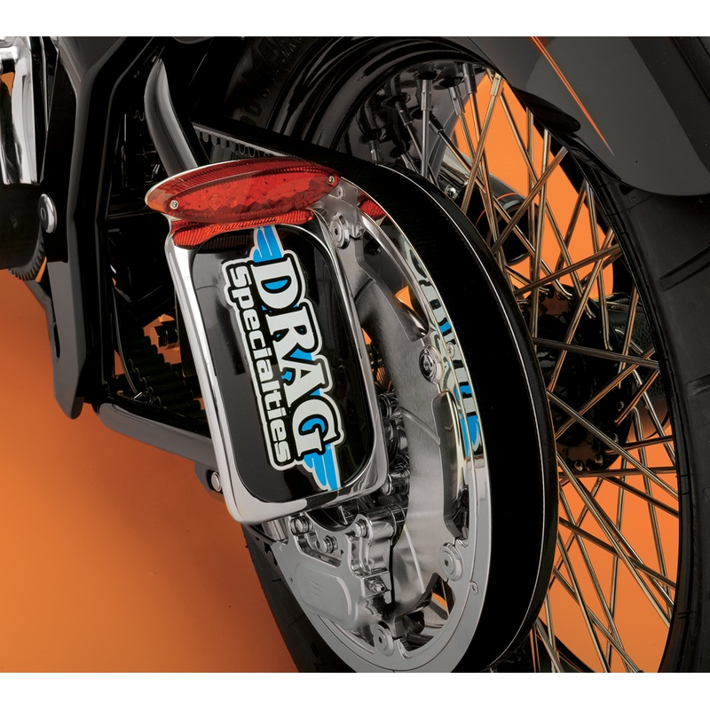 DRAG SPECIALTIES Taillight/License Plate Mount – Cat Eye -Red Lens – Clear LED Mini Led Cat Eye Taillight with License Plate Mount