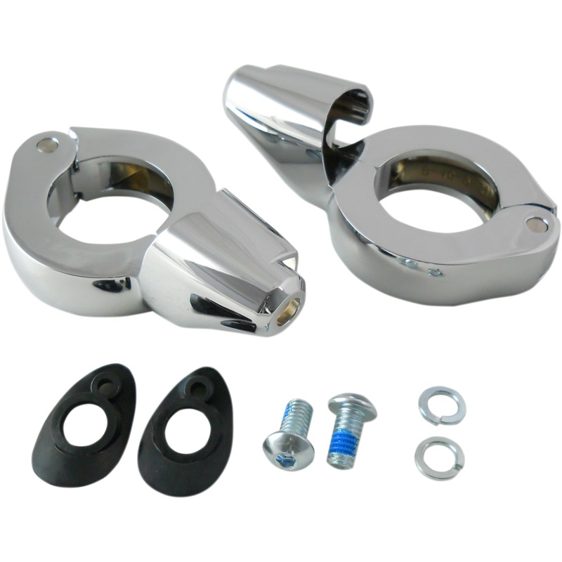 DRAG SPECIALTIES Turn Signal Mount – 39mm – Chrome Turn Signal Fork Clamps