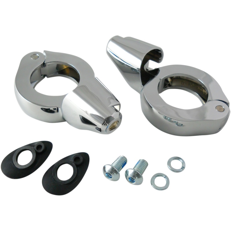 DRAG SPECIALTIES Turn Signal Mount – 41mm – Chrome Turn Signal Fork Clamps