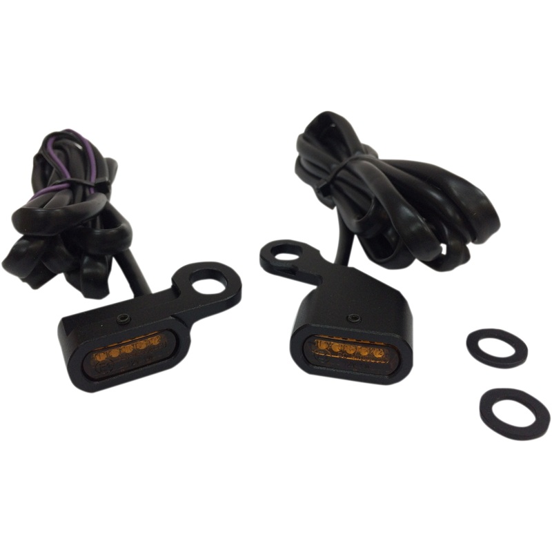 DRAG SPECIALTIES LED Handlebar Marker Lights – Black/Amber LED Handlebar Marker Lights