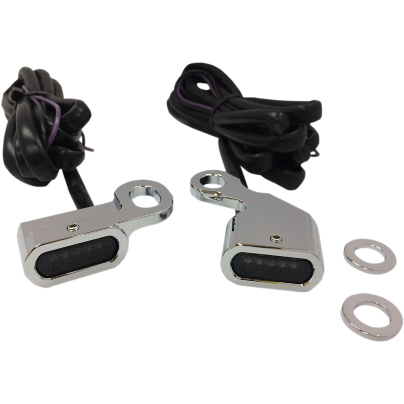 DRAG SPECIALTIES LED Handlebar Marker Lights – Chrome/Smoke LED Handlebar Marker Lights