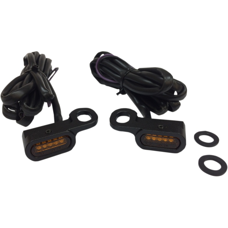 DRAG SPECIALTIES LED Handlebar Marker Lights – Hydraulic Clutch – Black/Amber LED Handlebar Marker Lights