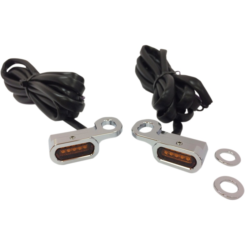 DRAG SPECIALTIES LED Handlebar Marker Lights – Hydraulic Clutch – Chrome/Amber LED Handlebar Marker Lights