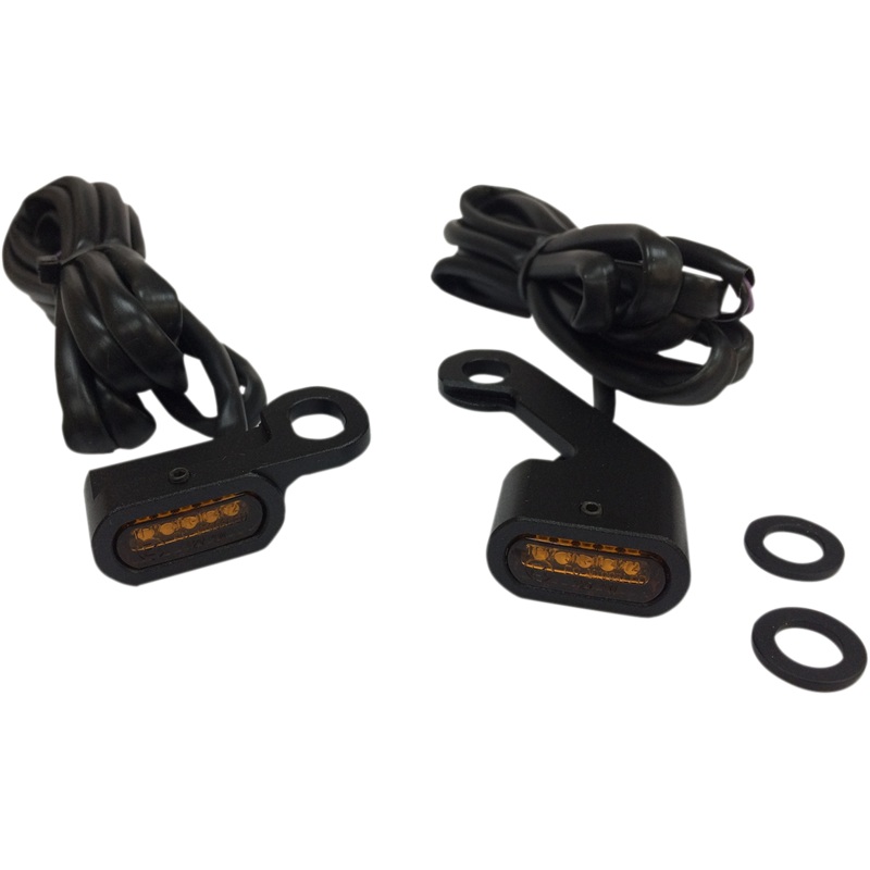 DRAG SPECIALTIES LED Handlebar Marker Lights – Mech. Clutch – Black/Amber LED Handlebar Marker Lights