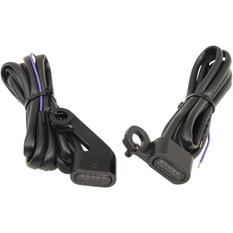 DRAG SPECIALTIES LED Handlebar Marker Lights – Mech. Clutch – Black/Smoke LED Handlebar Marker Lights