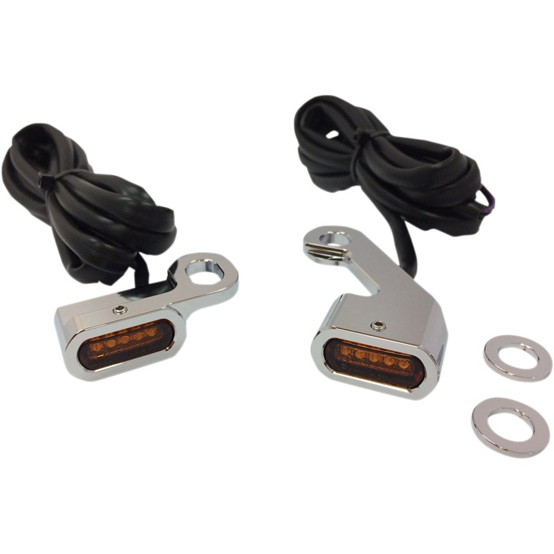 DRAG SPECIALTIES LED Handlebar Marker Lights – Mech. Clutch – Chrome/Amber LED Handlebar Marker Lights