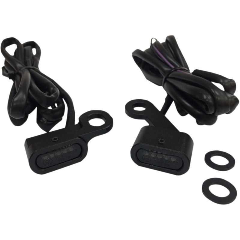 DRAG SPECIALTIES LED Handlebar Marker Lights – XL – Black/Smoke LED Handlebar Marker Lights