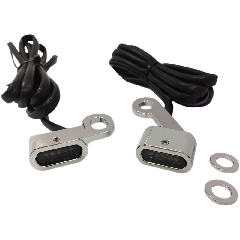 DRAG SPECIALTIES LED Handlebar Marker Lights – XL – Chrome/Smoke LED Handlebar Marker Lights