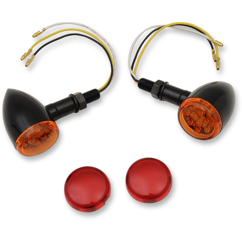 DRAG SPECIALTIES LED Marker Lights – Black/Amber or Red LED Mini Deuce Marker Lights