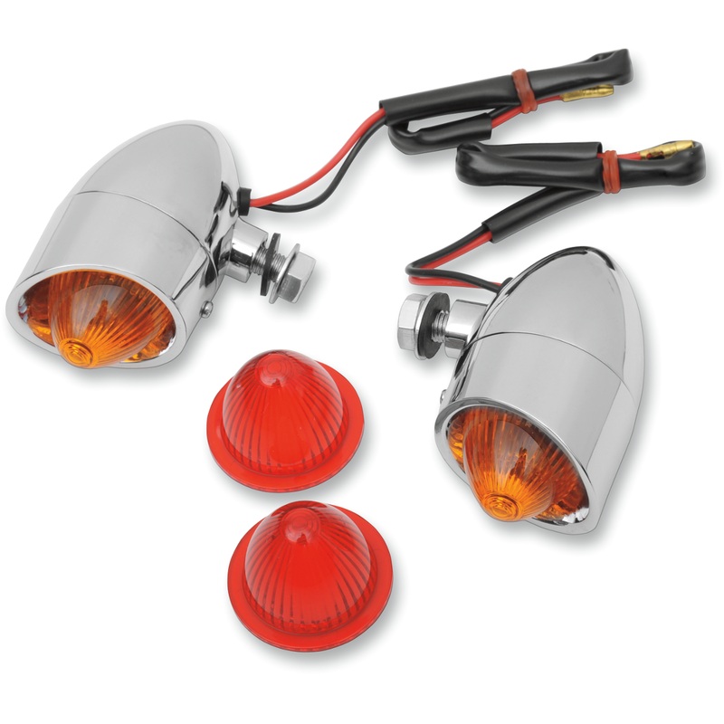 DRAG SPECIALTIES Mini Retro-Style Marker Light Kit – Amber/Red Mini Retro-Style Marker Light