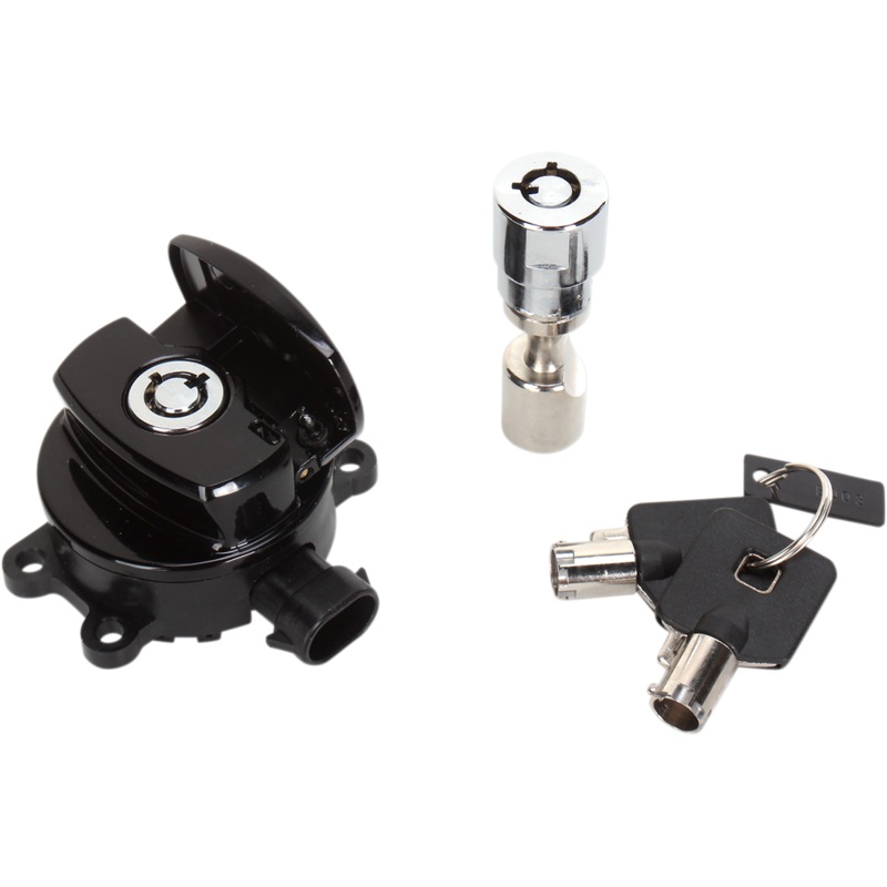 DRAG SPECIALTIES Side Hinge Ignition Switch with Fork Lock – Black Side Hinge Ignition Switch