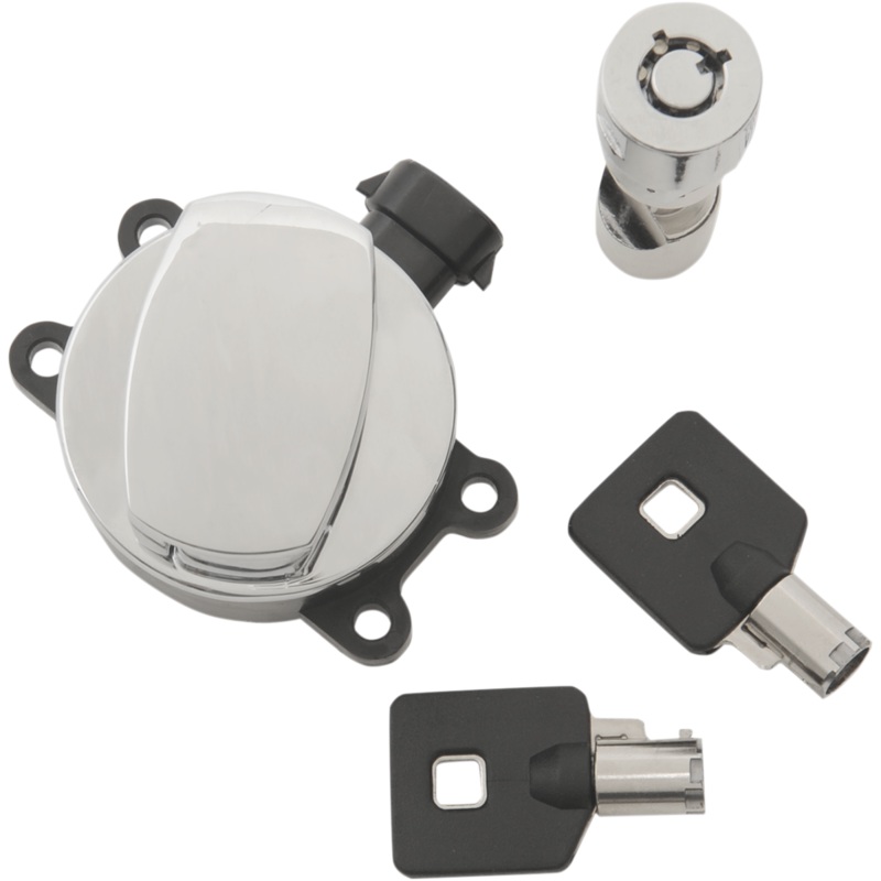DRAG SPECIALTIES Side Hinge Ignition Switch with Fork Lock – Chrome Side Hinge Ignition Switch
