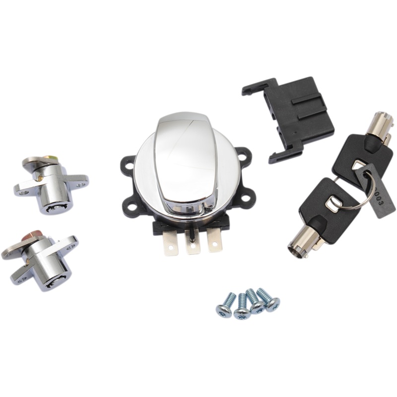 DRAG SPECIALTIES Side Hinge Ignition Switch with Saddlebag Lock – Chrome Side Hinge Ignition Switch