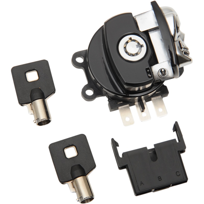 DRAG SPECIALTIES SWITCH IGN BLK SKL 03-13 Skull ignition Switch