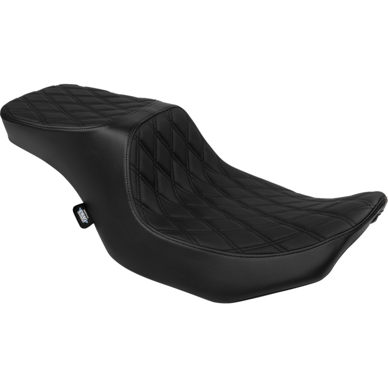 DRAG SPECIALTIES SEATS Predator 2-Up Seat – Vinyl – Double Diamond Black Stitch – w/o Backrest – FLTR/FLHX ’23-’24 4692B
