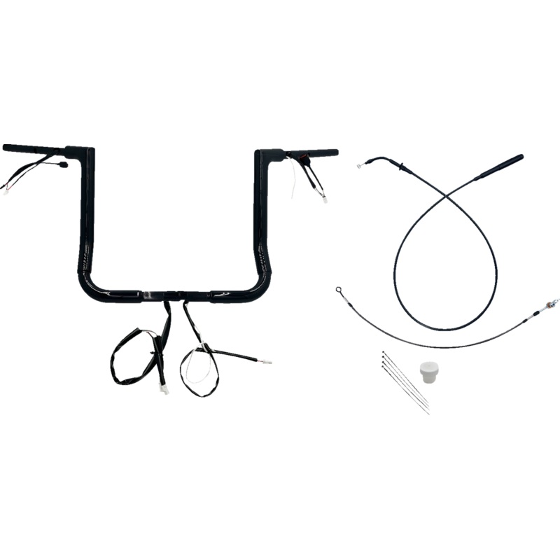 FAT BAGGERS INC. 1-1/2 EZ Install Flat Top Handlebar – 14 – Black 649014-B