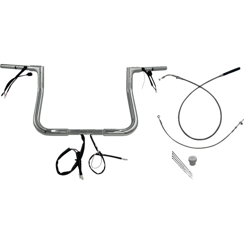 FAT BAGGERS INC. 1-1/4 EZ Install Flat Top Handlebar – 11 – Chrome 749011