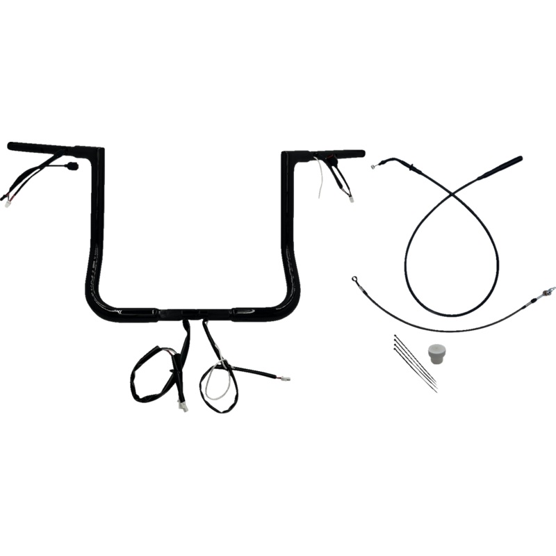 FAT BAGGERS INC. 1-1/4 EZ Install Flat Top Handlebar – 14 – Black 749014-B