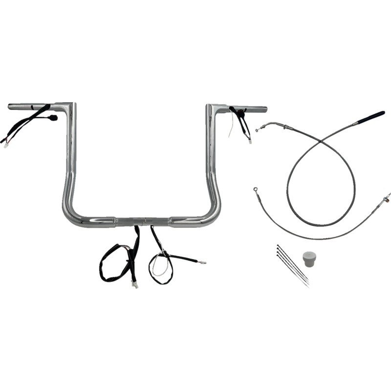 FAT BAGGERS INC. 1-1/4 EZ Install Flat Top Handlebar – 14 – Chrome 749014