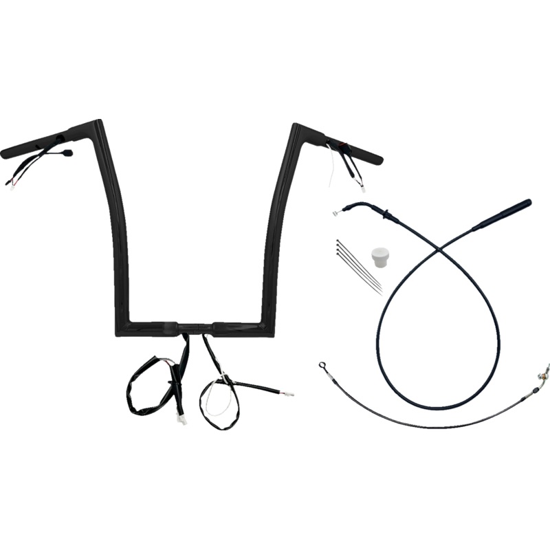 FAT BAGGERS INC. 1-1/4 EZ Install Flat Top Handlebar – 16 – Black 749916-B