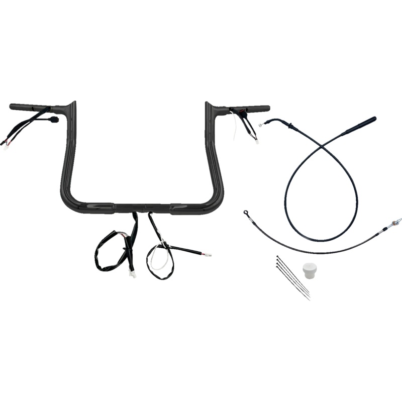 FAT BAGGERS INC. 1-1/4 EZ Install Pointed Top Handlebar – 11 – Black 949011-B