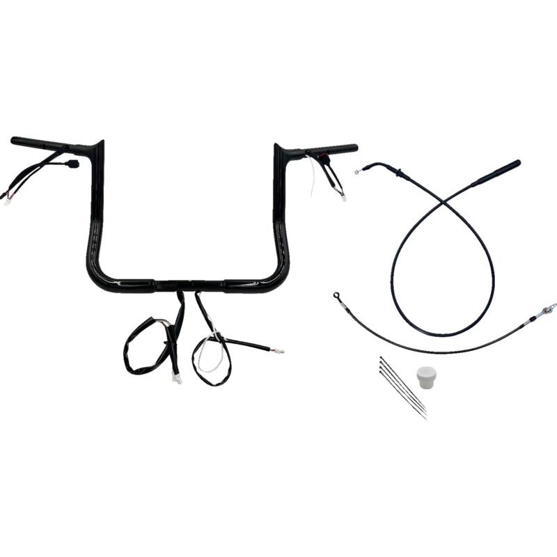 FAT BAGGERS INC. 1-1/4 EZ Install Pointed Top Handlebar – 12 – Black 949012-B
