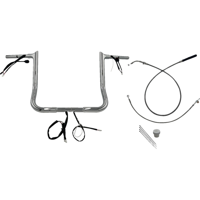 FAT BAGGERS INC. 1-1/4 EZ Install Pointed Top Handlebar – 14 – Chrome 949014