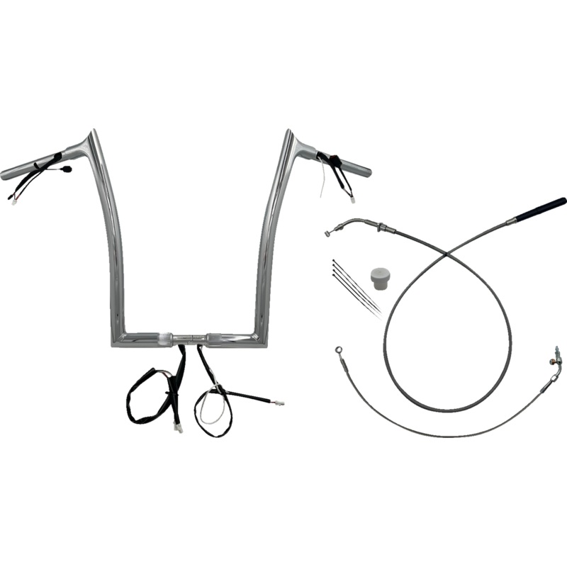FAT BAGGERS INC. 1-1/4 EZ Install Pointed Top Handlebar – 16 – Chrome 949916