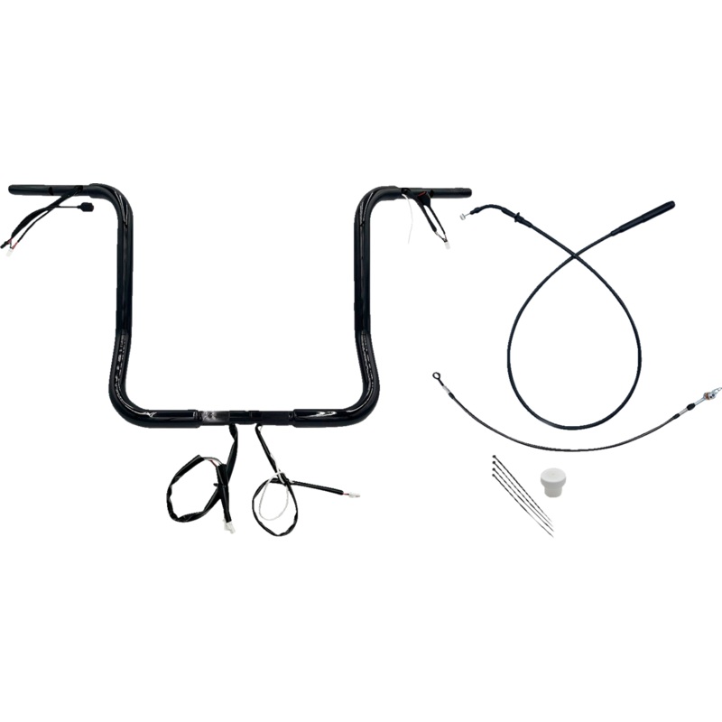 FAT BAGGERS INC. 1-1/4 EZ Install Round Top Handlebar – 16 – Black 939016-B