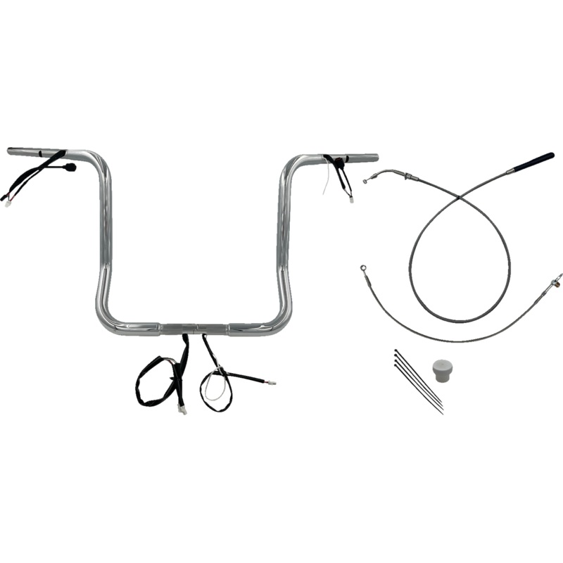 FAT BAGGERS INC. 1-1/4 EZ Install Round Top Handlebar – 16 – Chrome 939016