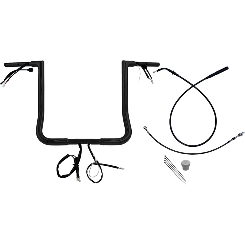 FAT BAGGERS INC. EZ Install Wired Handlebar Kit – 1-1/4 – Flat Top – 16 – Black 749016-B