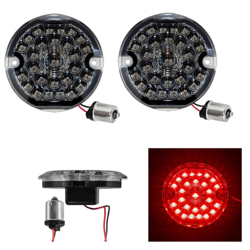 HOGWORKZ Pro Grid LED Rear Turn Signals for Harley-Davidson 1156 Base, Flat Lens