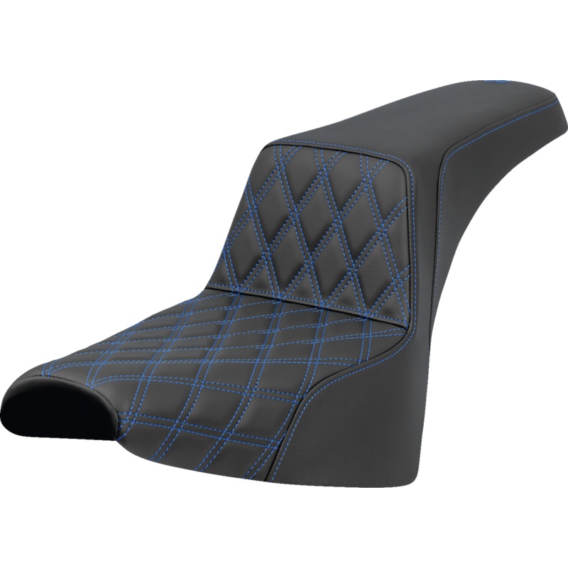 SADDLEMEN Step-Up Seat – Front Lattice Stitch – Blue Stitch – FXST/FXBB ’18-’25 818-30-17201