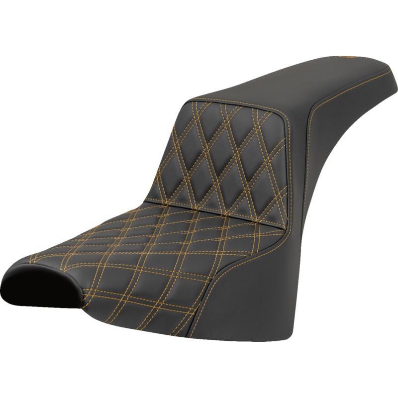 SADDLEMEN Step-Up Seat – Front Lattice Stitch – Gold Stitch – FXST/FXBB ’18-’25 818-30-17207