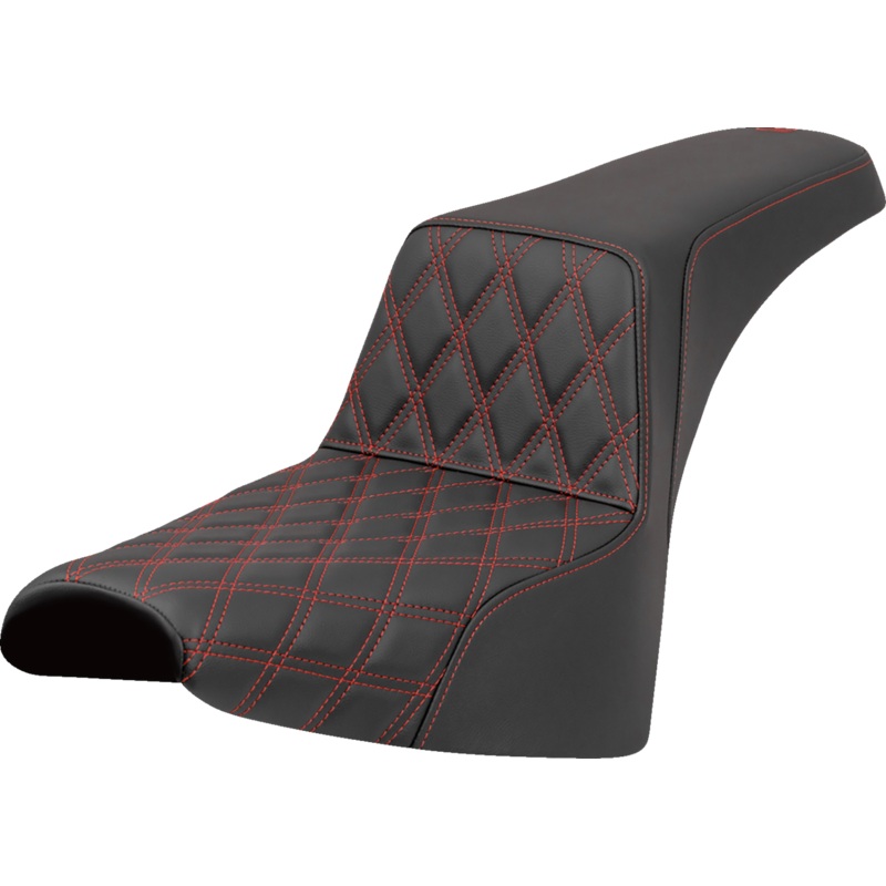SADDLEMEN Step-Up Seat – Front Lattice Stitch – Red Stitch – FXST/FXBB ’18-’25 818-30-17204