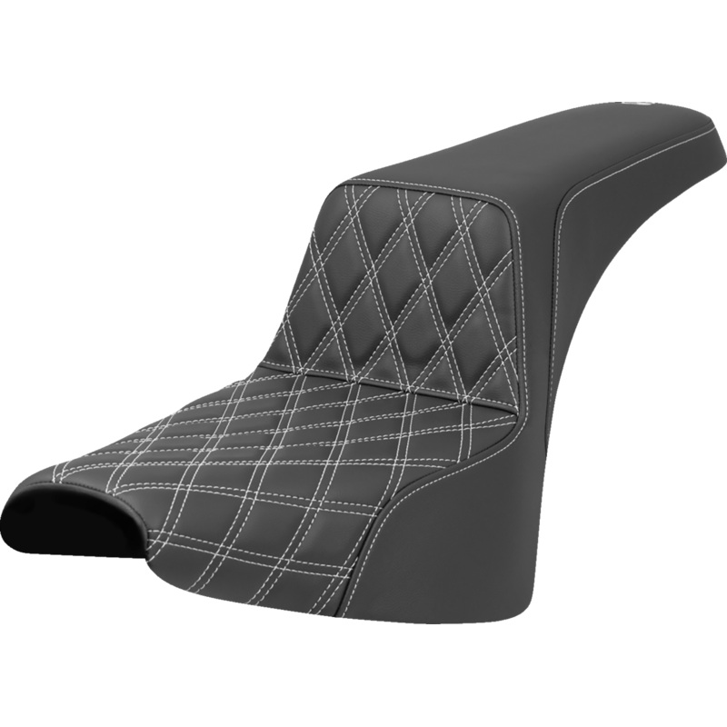 SADDLEMEN Step-Up Seat – Front Lattice Stitch – White Stitch – FXST/FXBB ’18-’25 818-30-17206