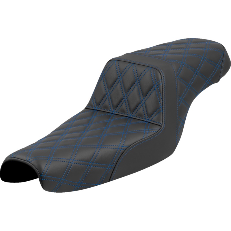 SADDLEMEN Step-Up Seat – Lattice Stitch – Blue Stitch – XL ’04-’22 807-11-17501