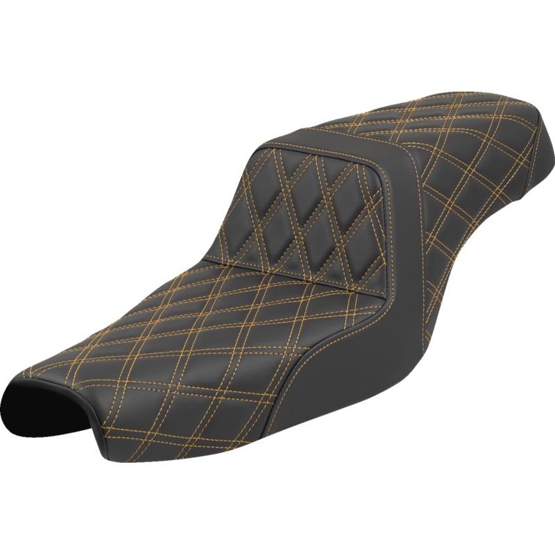 SADDLEMEN Step-Up Seat – Lattice Stitch – Gold Stitch – XL ’04-’22 807-11-17507