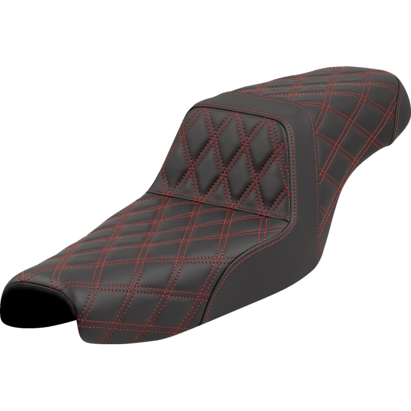 SADDLEMEN Step-Up Seat – Lattice Stitch – Red Stitch – XL ’04-’22 807-11-17504