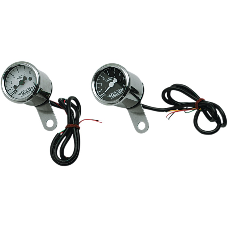 DRAG SPECIALTIES 1-7/8 Electronic Mini Tachometer – Steel Housing – LED Illuminated Black Face 1-7/8 Electronic Mini Tachometer