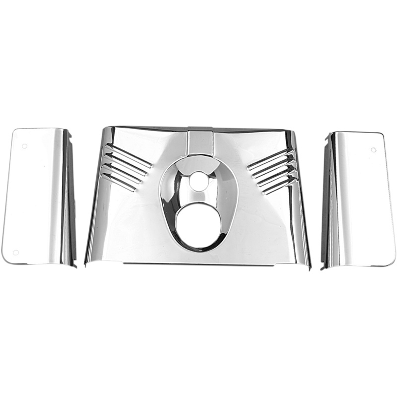 DRAG SPECIALTIES 3-Piece Fork Tins – Chrome – Ribbed –  ’86-’17 FLST Fork Tins